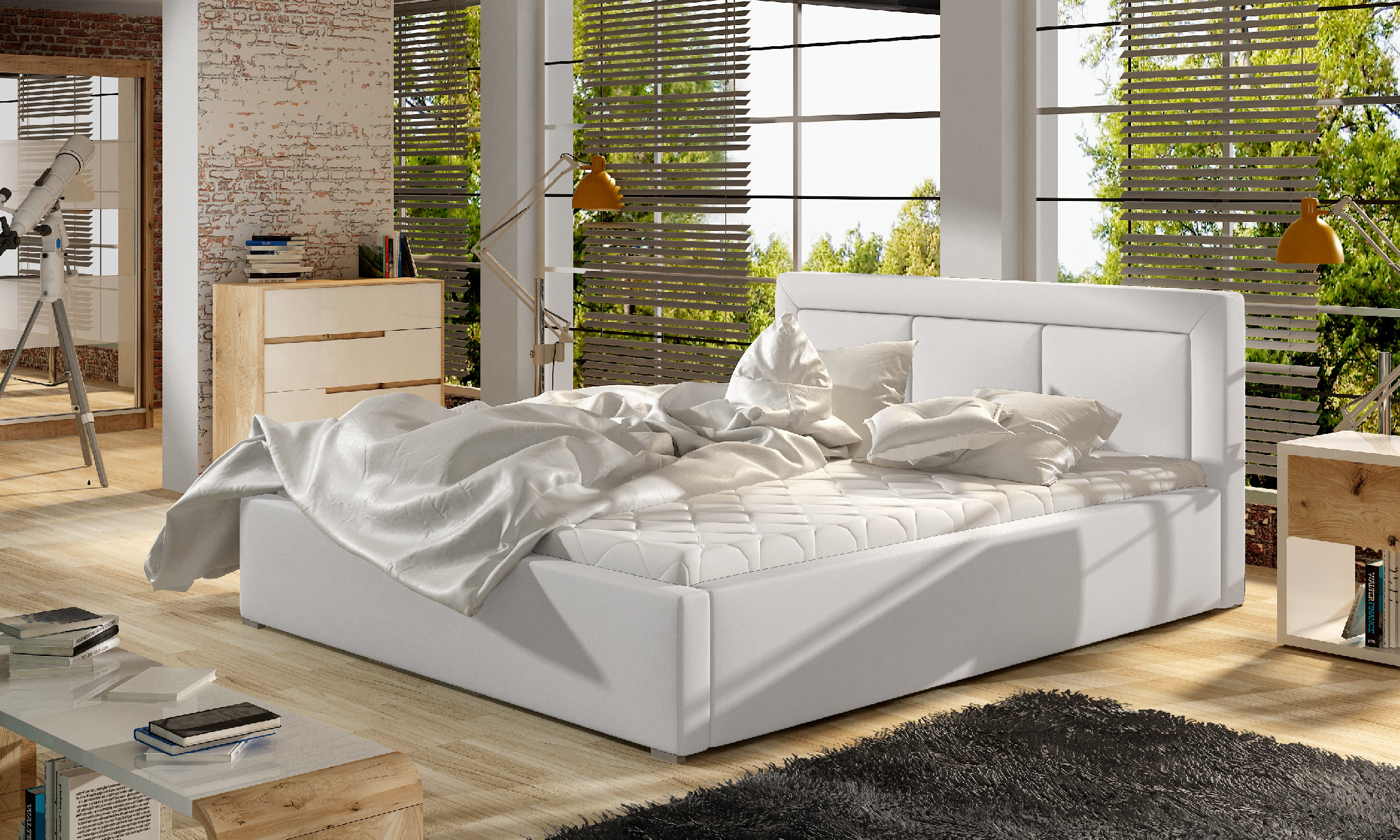 ELTAP Belluno Kovový rám/plynový výtah/kontejner Barva: Bílý, Textilie: Soft 17, Rozměr: 200x200