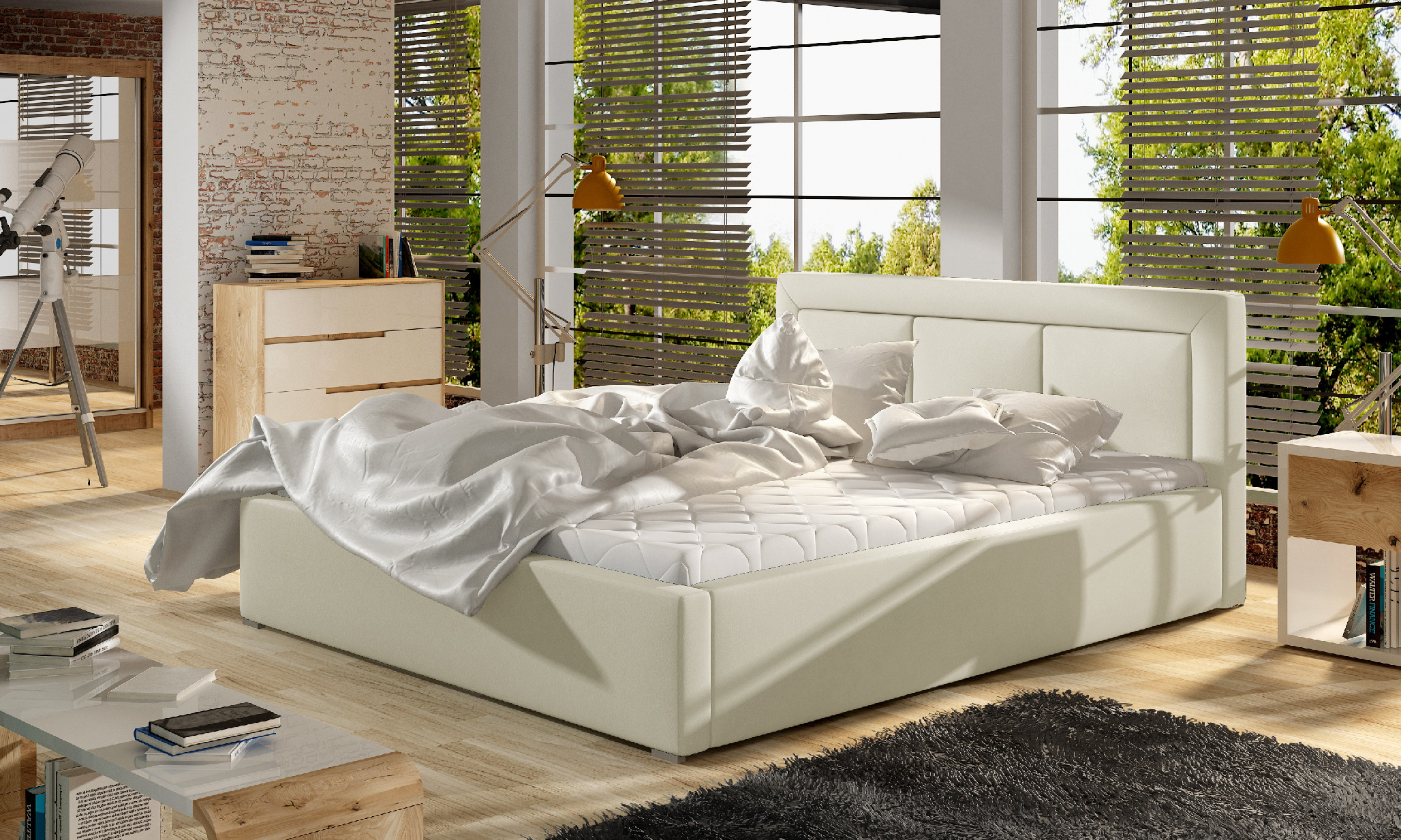 ELTAP Belluno Kovový rám/plynový výtah/kontejner Barva: Béžový, Textilie: Soft 33, Rozměr: 160x200
