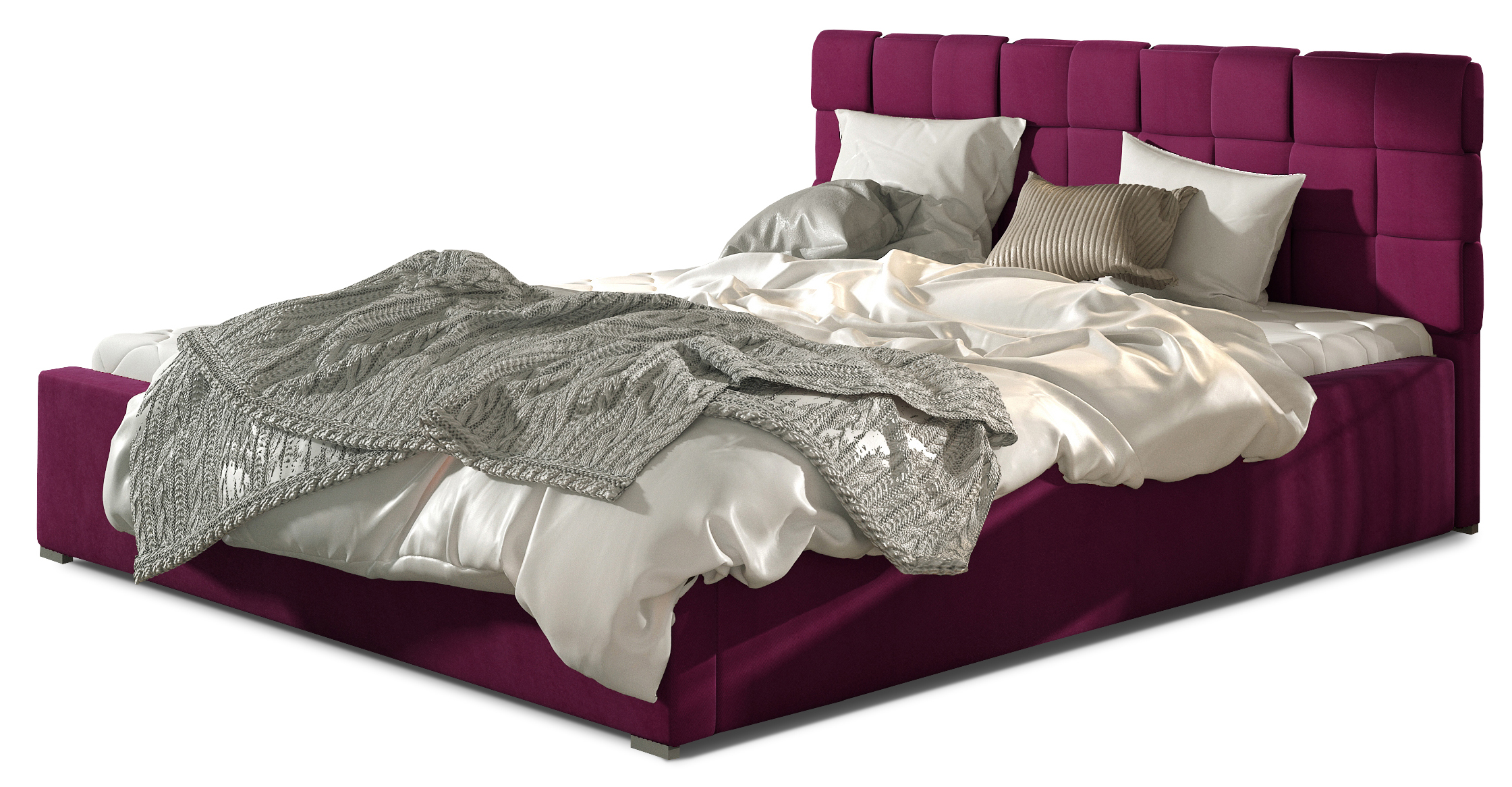ELTAP Grand + Kovový rám/plynový výtah/kontejner Barva: Tmavě fialová, Textilie: Mat Velvet 68, Rozměr: 180x200