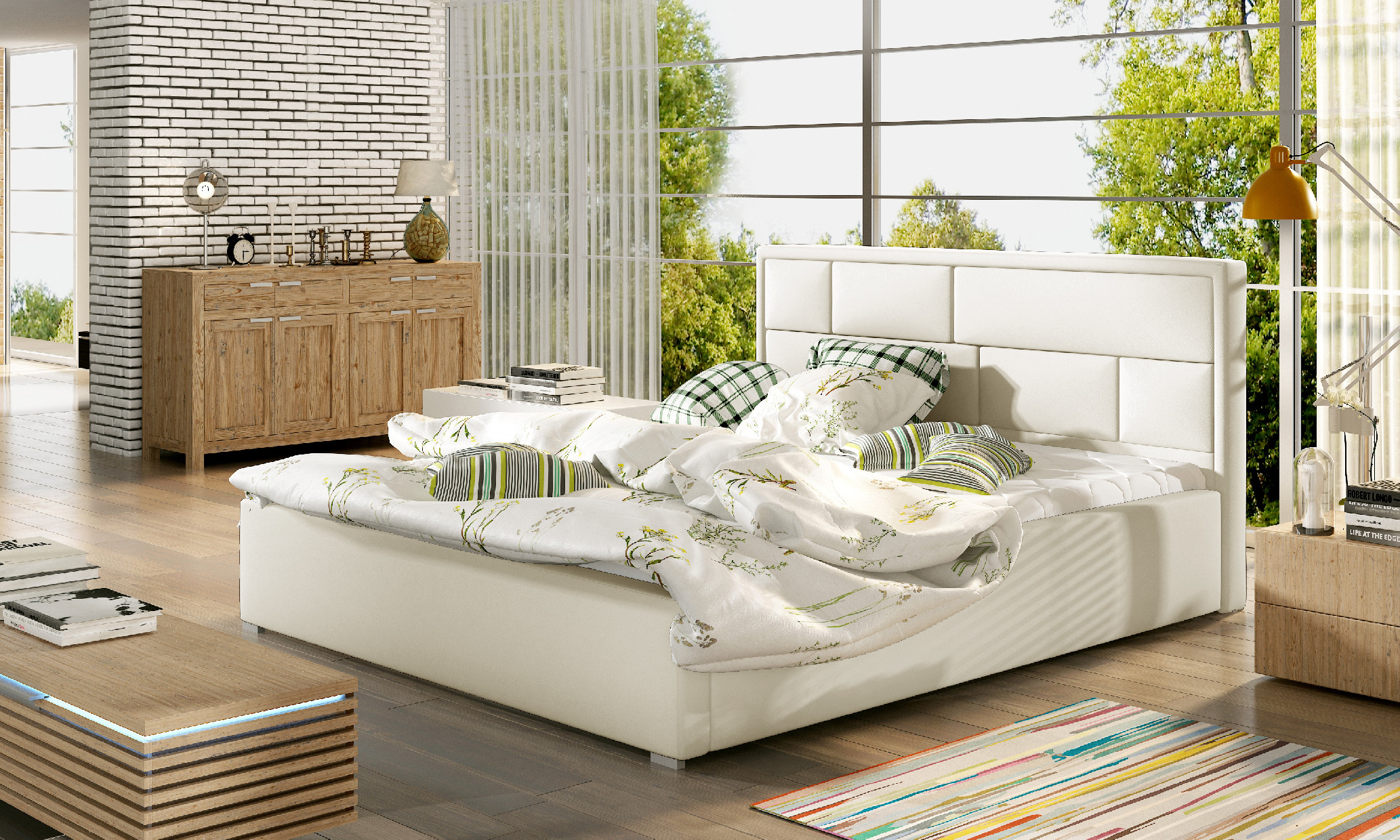 ELTAP Latina + Kovový rám/plynový výtah/kontejner Barva: Béžový, Textilie: Soft 33, Rozměr: 160x200