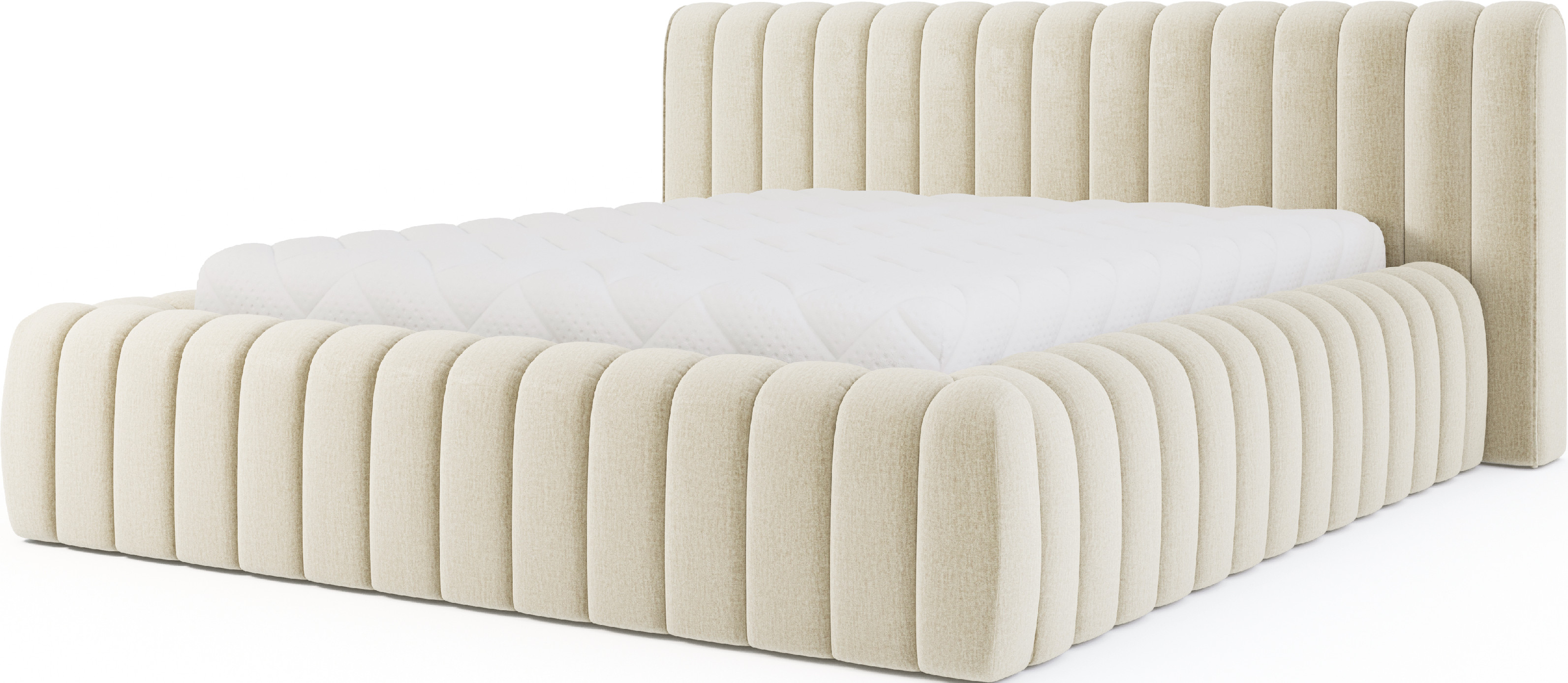 ELTAP Carilla postel + kovový rám/plynový píst/kontejner Barva: Béžová, Textilie: Monolith 04, Rozměr: 160x200