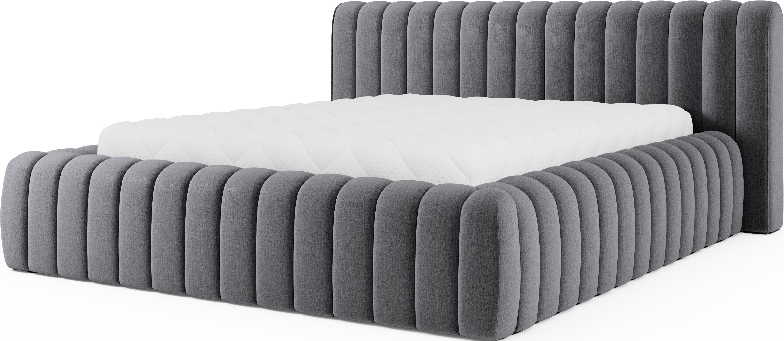 ELTAP Carilla postel + kovový rám/plynový píst/kontejner Barva: Tmavě šedá, Textilie: Monolith 97, Rozměr: 160x200