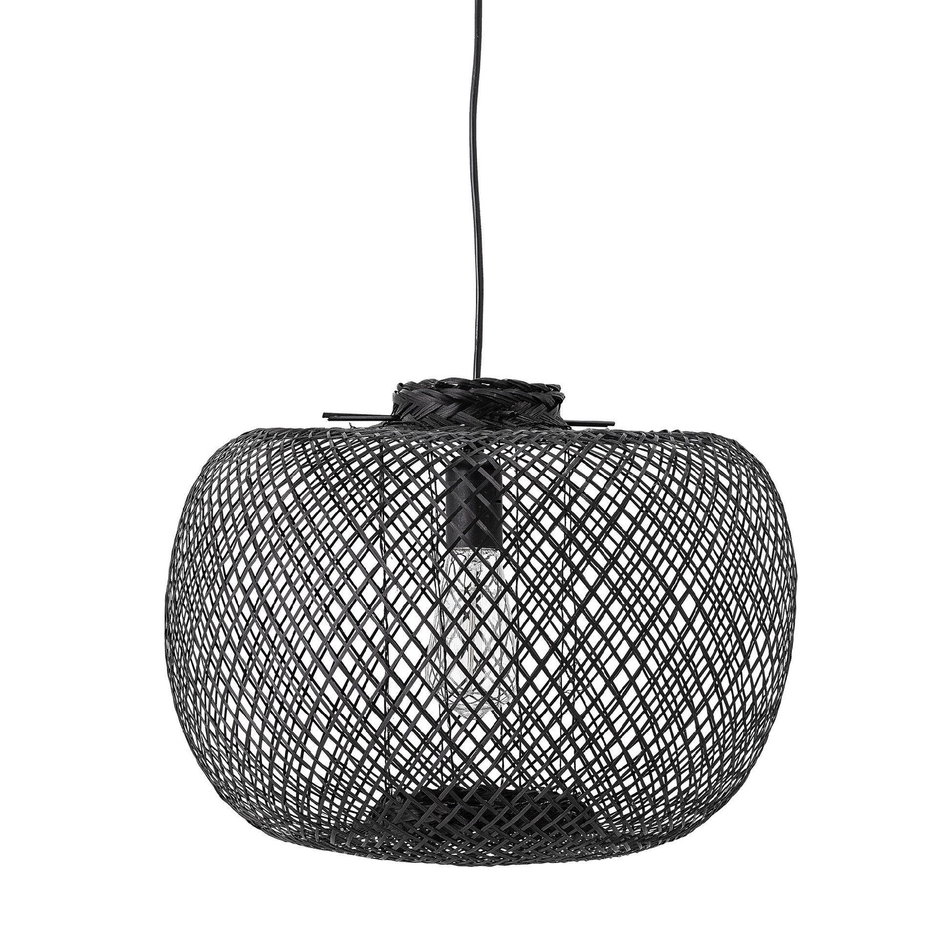 BLOOMINGVILLE Bambusová černá závěsná lampa Rodi