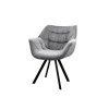 Jídelní židle Zonda Edge – sametová, s područkami, šedá – hlavní pohled