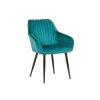 Jídelní židle Orin Cozy – sametová, s područkami, tyrkysová – hlavní pohled