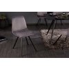 Jídelní židle Tremo Flex – sametová, šedá – pohled z boku