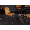 Jídelní židle Zonda Loft – sametová, žlutá – pohled z boku
