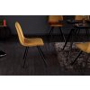 Jídelní židle Zonda Loft – sametová, žlutá – pohled zezadu