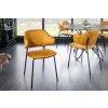 Jídelní židle Nerra Urban – sametová, žlutá – pohled z boku