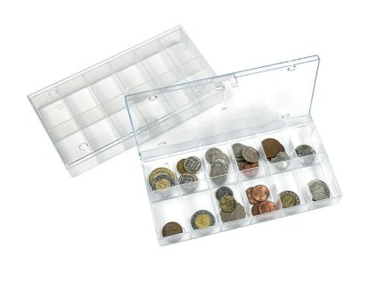 Sammelbox mit 12 Fächer - transparent