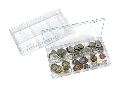 Sammelbox mit 6 Fächer - transparent