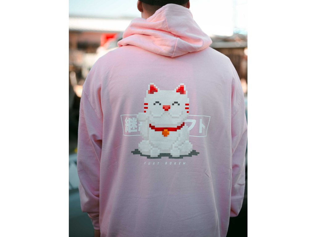 Mikina Pixel Cat - růžová