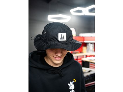 Klobouk Fire 3D : černý s bílou nášivkou