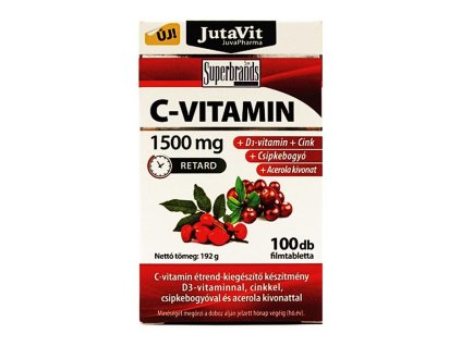 JutaVit C-Vitamin 1500mg +csipkebogyó +Acerola kivonat + D3 vitamin + Cink, (Íz ismeretlen)