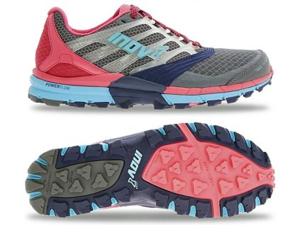 inov-8 Trailtalon 275 (női) terepfutócipő (szürke-tengerkék-pink) Standard fit (Cipőméret eu - 40, Lábállás normál - neutrális, Talaj Terep)