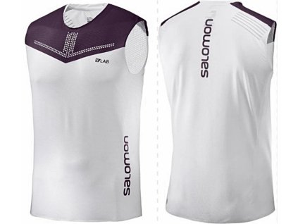 Salomon S-Lab Sense Tank (férfi) ujjatlan futópóló (fehér-padlizsán) L40217300