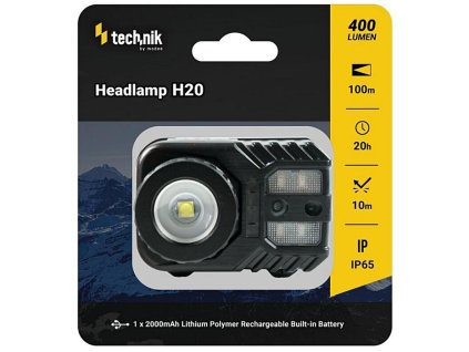 Technik 400 lumenes, tölthető, fókuszos fejlámpa (Ruhaméret -, Szín fekete)