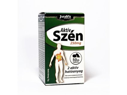JutaVit Aktív Szén tabletta 250mg, 50db (Íz ismeretlen)