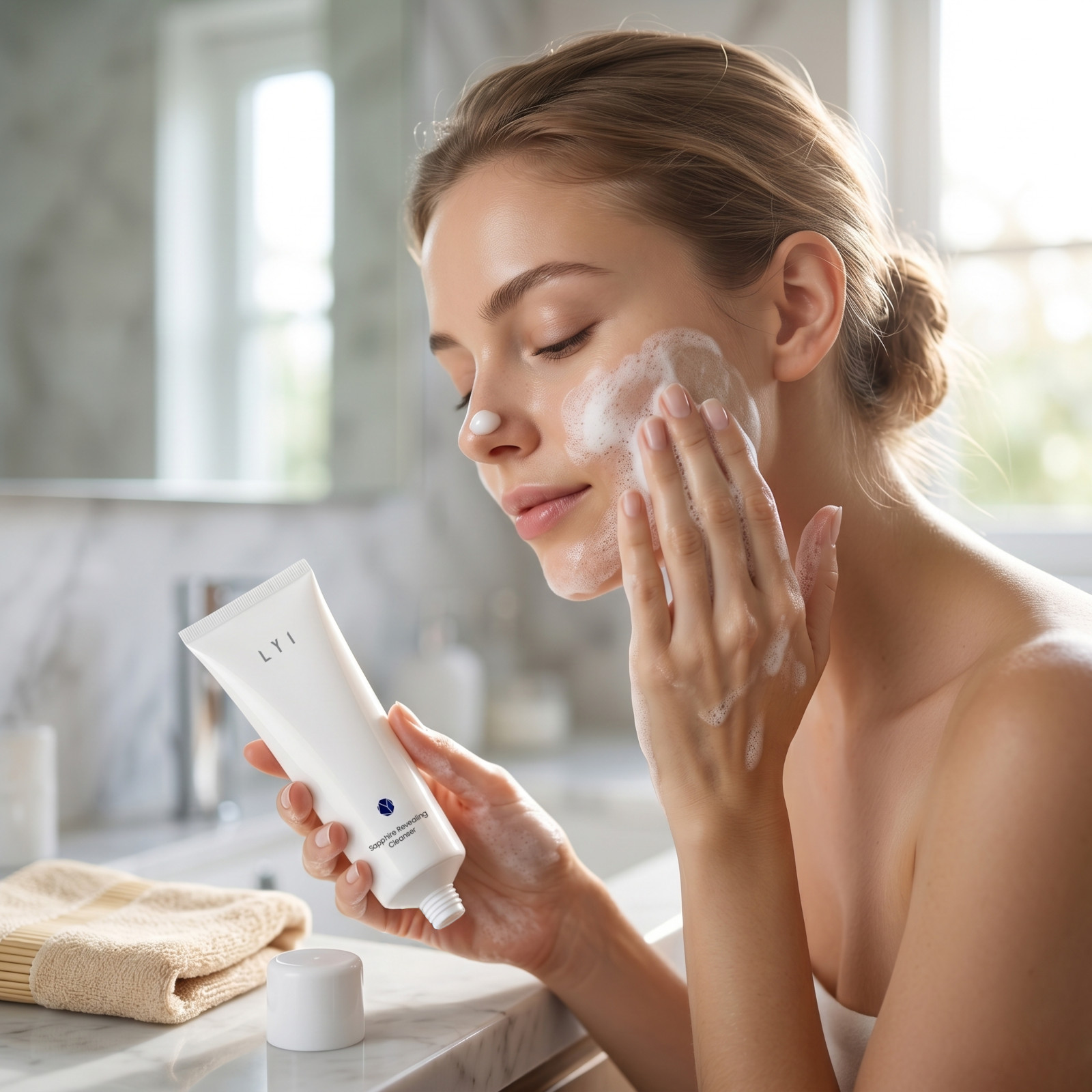 Použití LYI Sapphire Revealing Cleanser