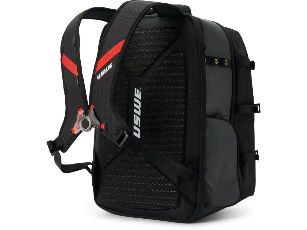 USWE Buddy 40L Grear back pack, black/red
