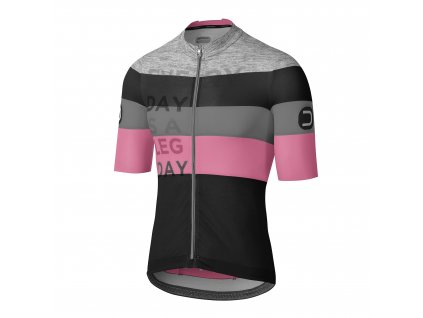 Pánský cyklistický dres Dotout Combact Jersey Black/Pink/Melange