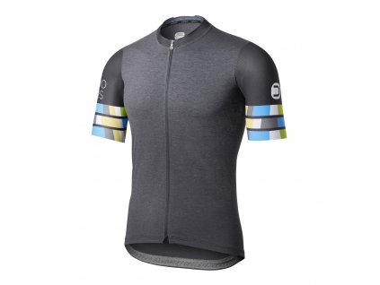 Dotout cyklistický dres square jersey - melange dark grey