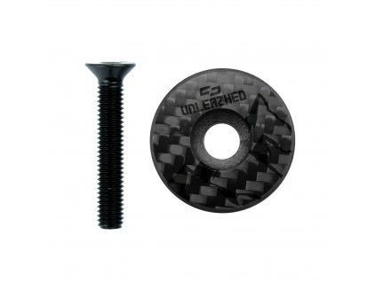 Unleazhed karbonové víčko představce s gravírovaným designem - carved mountains