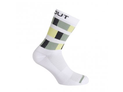 Cyklistické ponožky Dotout Tiger Sock - white/green