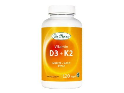 Dr. Popov - Vitamin D3 + K2, 120 kapslí