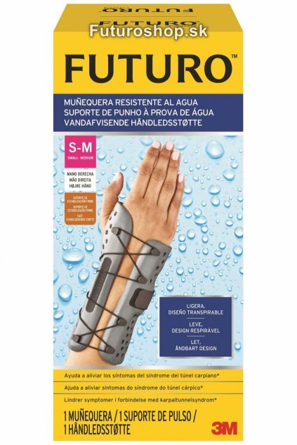 3M FUTURO vodeodolná zápästná bandáž 58500, pravá ruka, veľkosť S-M