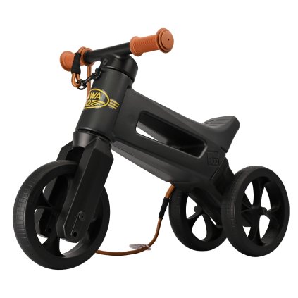 Laufrad FWRider SuperSport 2in1 JAWA schwarz mit Gurt und leisen Rollen