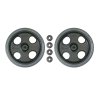Räderset mit Reifen in grau mit Unterlegscheiben – 2 Räder