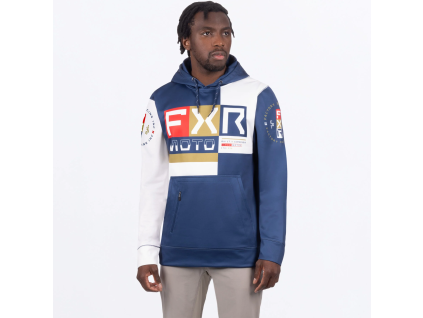 FXR Moto Tech Pullover Hoodie Navy/White - pánska mikina