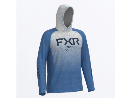 FXR Men's Attack Air UPF Pullover Hoodie Blue Heather - pánska mikina