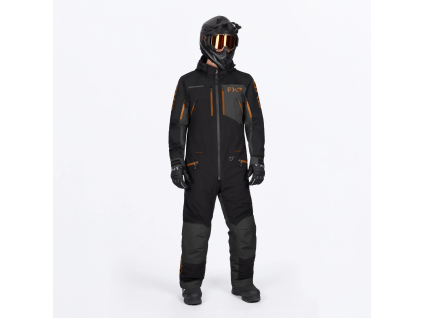 FXR Men's Vertical MTX Lite Monosuit Black/Asphalt/Kash - pánsky overal