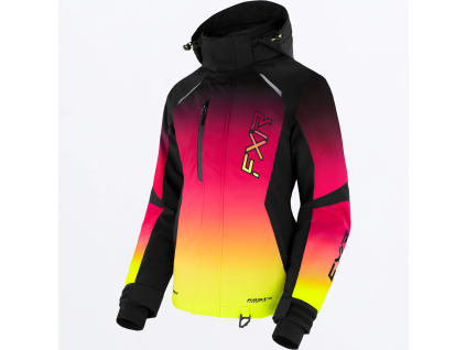 FXR Pulse Jacket Black/Raspberry-HiVis Fade - dámska bunda
