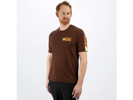 FXR Men's Helium Tech SS Jersey Rust Heather/Orange - pánske tričko