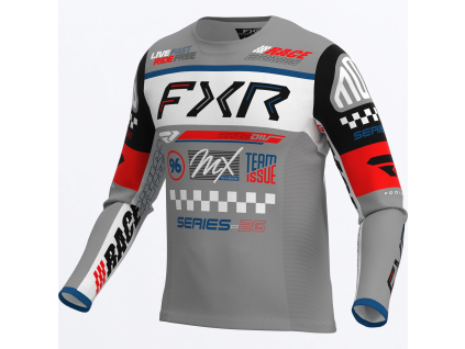 FXR Podium Gladiator MX Jersey Grey/White/Black - motokrosový dres