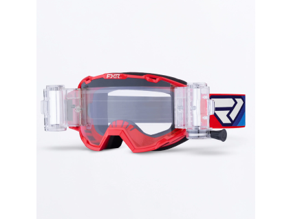 FXR Maverick Prime Roll-Off Goggle  Red - MX okuliare