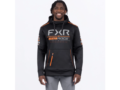 FXR Men's Race Div Tech Pullover Hoodie Black/Orange - pánska mikina
