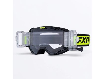 FXR Maverick Prime Roll-Off Goggle Black/HiVis - MX okuliare