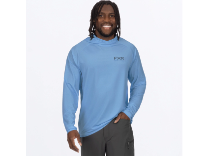 FXR Men's Attack Air UPF Pullover Hoodie Alaskan Blue/Deep Cobalt - pánska mikina