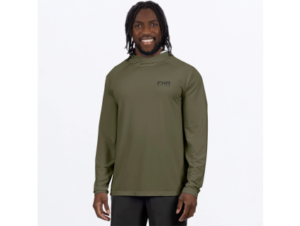 FXR Men's Attack Air UPF Pullover Hoodie Moss/Char - pánska mikina