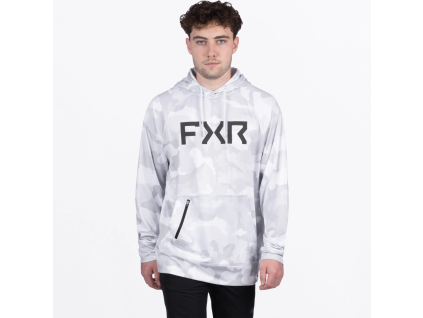 FXR Pilot UPF Pullover Hoodie White/Asphalt - pánska mikina
