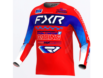 FXR Podium Gladiator MX Jersey Red/Blue/White - motokrosový dres
