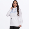 FXR Women's Hydrogen Tech Pullover Hoodie White/Maui Blue - dámska mikina