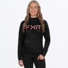 FXR Women's Hydrogen Tech Pullover Hoodie Black/Rose - dámska mikina