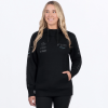 FXR Women's Stack Cotton Pullover Hoodie Black/Maui Blue - dámska mikina