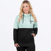 FXR Women's Stripe Pullover Hoodie Black/Lt. Sage - dámska mikina