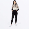 FXR Women's Stripe Pullover Hoodie Black/Stone - dámska mikina